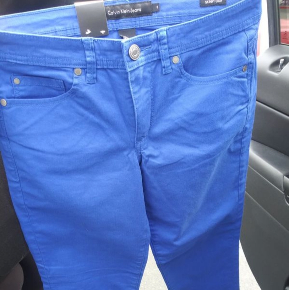 calvin klein power stretch skinny crop pants